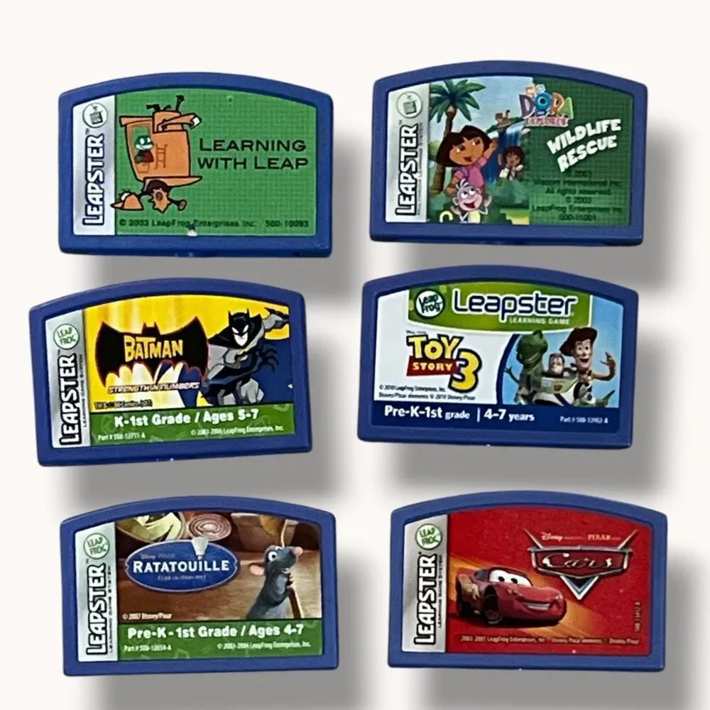 LeapFrog Leapster Learning Game Cartridge Lot of 10 Disney Marvel Label Damage